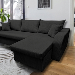 Narożnik rozkładany z funkcją spania - PALERMO sztruks, 2 pojemniki